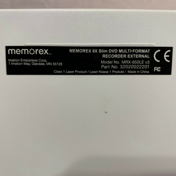 MEMOREX 8X SLIM DVD MULTI-FORMAT WHITE EXTERNAL MRX-650LE V3 RECORDER NM 03452 - Picture 9 of 12